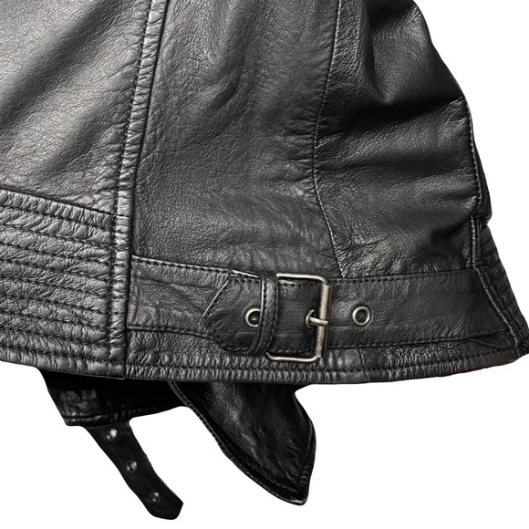 Lucky Brand Women's 100% Genuine Lamb Leather Moto Blazer Jacket Size Small - Picture 4 of 8